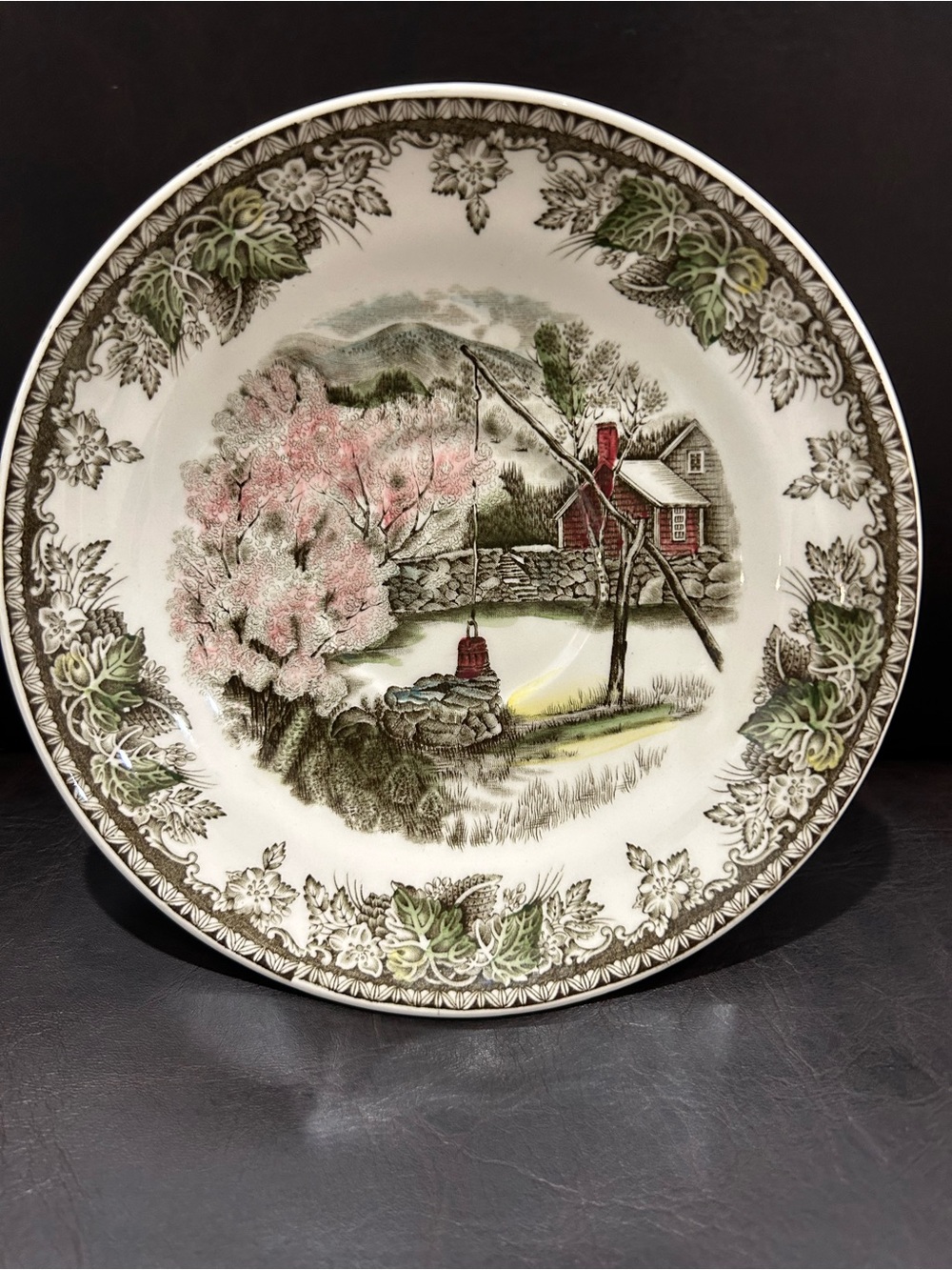Vintage English Johnson Brothers Friendly Village 7" Saucer plate “the Well”